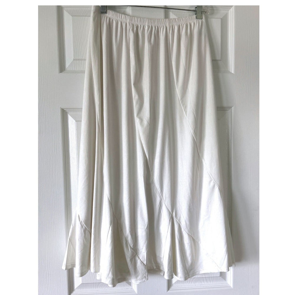 Urban Coco Panelled Midi Skirt Women S Ivory Elastic Waist Flowy Flare - Picture 3 of 7